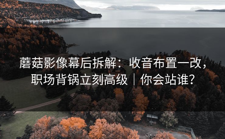 蘑菇影像幕后拆解：收音布置一改，职场背锅立刻高级｜你会站谁？